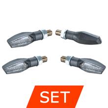 LED-Blinker Protech RC-20 Komplett-Set, links / rechts, vorne / hinten, Kunststoff schwarz mit Zulassung universal für Motorroller / Motorräder
