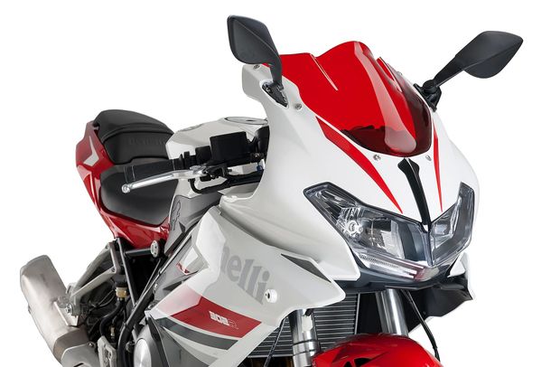Windschild Puig Racing-Scheibe 373 x 340 mm mit ABE für Benelli Tornado 302R Bj. 2014 - 2023