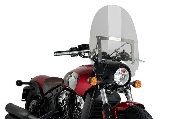 Windschild Puig Highway mit ABE für Yamaha Vmax, Kawasaki W800, Suzuki C800 Intruder, Triumph America, Hyosung GV250 Aquila, Honda VT 750 C Shadow ABS, Harley Davidson Dyna Street BOB FXDB-I, Daelim