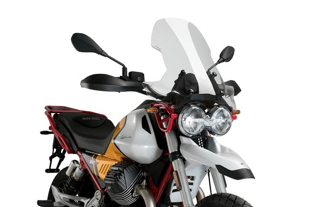 Windschild Puig Touringscheibe 580 x 560 mm mit ABE für Moto Guzzi V85TT Travel, V85TT 850, V85 Evocative Graphics Bj. 2019 - 2023