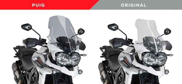 Owiewka Puig szyba touringowa 620 x 495 mm z ABE dla Triumph Tiger Explorer XCX, Tiger Explorer XCA rocznik 2018 - 2021