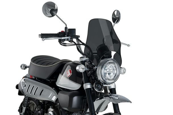 Windschild Puig Naked mit ABE für Honda CBF250, Triumph Bonneville, Suzuki GN250, Kawasaki W800, Yamaha SR500, Cagiva Raptor 125, Moto Guzzi V7 III Stone 750, Royal Enfield Continental GT 650, Ducati