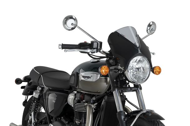 Windschild Puig Vision mit ABE für Triumph Bonneville T100, Honda CBF250, Suzuki GN250, Kawasaki W800, Yamaha SR500, Cagiva Raptor 125, Moto Guzzi V7 III Stone 750, Royal Enfield Continental GT 650
