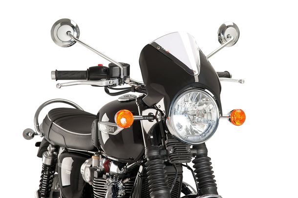 Windschild Puig Vision mit ABE für Triumph Bonneville T100, Honda CBF250, Suzuki GN250, Kawasaki W800, Yamaha SR500, Cagiva Raptor 125, Moto Guzzi V7 III Stone 750, Royal Enfield Continental GT 650