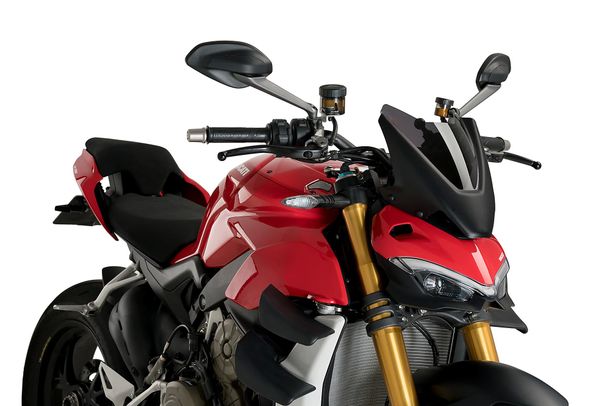 Windschild Puig New Generation Sport 281 x 235 mm mit ABE für Ducati Streetfighter V4, Streetfighter V4S, Streetfighter V2 Bj. 2020 - 2024