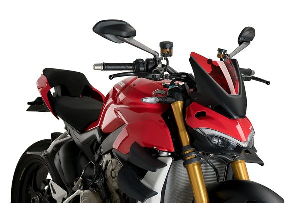 Windschild Puig New Generation Sport 281 x 235 mm mit ABE für Ducati Streetfighter V4, Streetfighter V4S, Streetfighter V2 Bj. 2020 - 2024