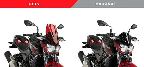 Windschild Puig New Generation Sport 398 x 230 mm mit ABE für Kawasaki Z400 Bj. 2019 - 2024