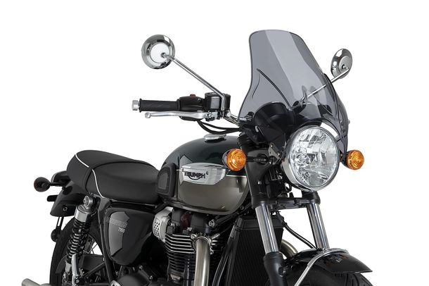 Windschild Puig Plus mit ABE für Triumph Bonneville T100, Honda CBF250, Suzuki GN250, Kawasaki W800, Yamaha SR500, Cagiva Raptor 125, Moto Guzzi V7 III Stone 750, Royal Enfield Continental GT 650
