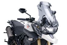 Puig touring windscreen with visor 490 x 430 mm with ABE for Triumph Tiger 800 XC, Tiger 800, Tiger 800 XCX, Tiger 800 XCA year 2011 - 2017