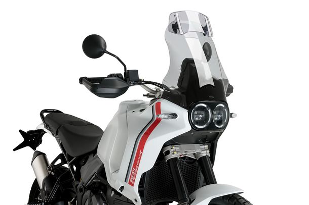Windschild Puig Touringscheibe mit Visier 485 x 440 mm mit ABE für Ducati DESERT X, DESERT X RALLY, DESERT X DISCOVERY (Bj. 2022 - 2026)