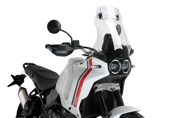 Windschild Puig Touringscheibe mit Visier 485 x 440 mm mit ABE für Ducati Desert X, Desert X Rally, Desert X Discovery Bj. 2022 - 2026