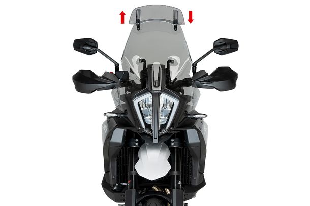 Windschild Puig Touringscheibe mit Visier 650 x 455 mm mit ABE für KTM 890 SMT Bj. 2023 - 2025
