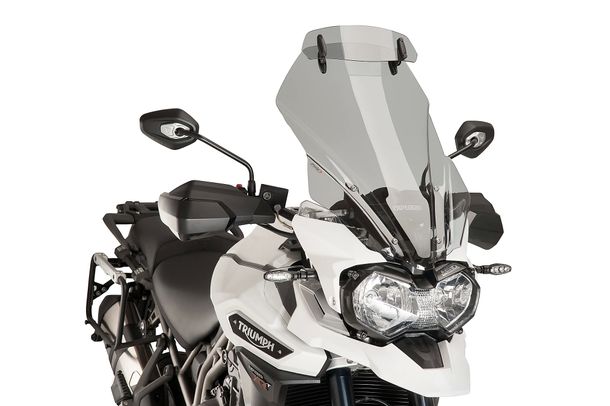 Windschild Puig Touringscheibe mit Visier 630 x 410 mm mit ABE für Triumph Tiger Explorer XC, Tiger Explorer XR, Tiger Explorer XRX, u.a. (Bj. 2016 - 2017)