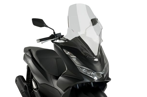 Windschild Puig V-Tech Line Touring-Scheibe 670 x 495 mm mit ABE für Honda PCX 125 Bj. 2021 - 2024