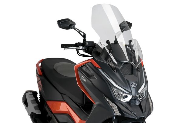 Windschild Puig V-Tech Line Touring-Scheibe 640 x 480 mm mit ABE für Kymco DT X125, DT X350, DT X360 350I ABS Bj. 2022 - 2026