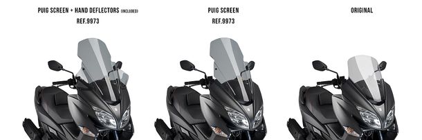 Windschild Puig V-Tech Line Touring-Scheibe 760 x 595 mm mit ABE für Suzuki Burgman 400 Bj. 2017 - 2026