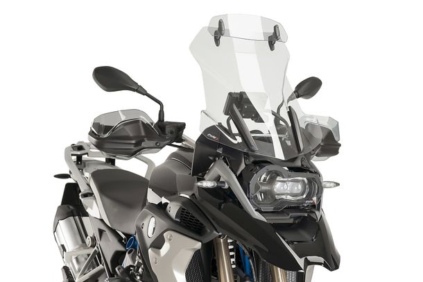 Windschild Puig Multiverstellbares Visier mit Schraubbefestigung mit ABE für BMW K1600 GTL, Yamaha FJR1300AS, Ducati Multistrada V4 Pikes Peak, Kawasaki GTR1400, Triumph Tiger Explorer XC, KTM, Suzuki
