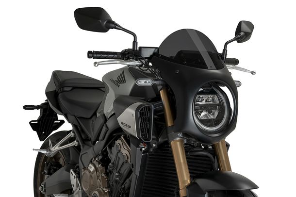 Windschild Puig Retro-Halbverkleidung mit ABE für Honda CB650R NEO Sports Cafe Eclutch, CB650R NEO Sports Cafe Bj. 2024 - 2026