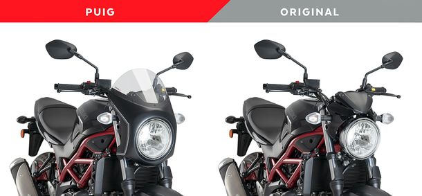 Windschild Puig Retro-Halbverkleidung mit ABE für Suzuki SV650 Bj. 2016 - 2026