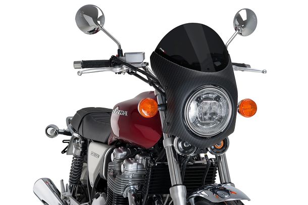 Windschild Puig Retro-Halbverkleidung mit ABE für Triumph Street Twin, Honda CB1100EX, Benelli Imperiale 400, Bsa Gold Star 650, Mash Black Seven