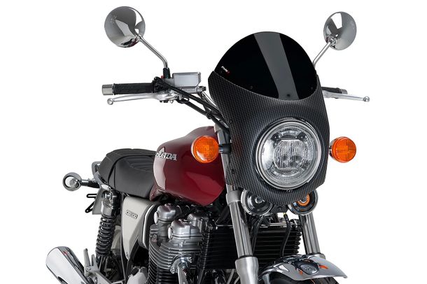 Windschild Puig Retro-Halbverkleidung mit ABE für Triumph Street Twin, Honda CB1100EX, Benelli Imperiale 400, Bsa Gold Star 650, Mash Black Seven