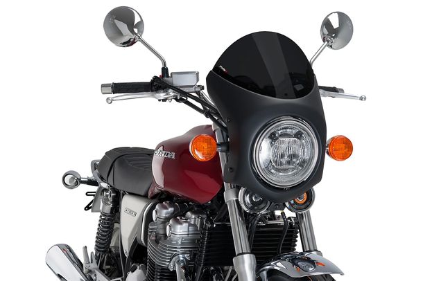 Windschild Puig Retro-Halbverkleidung mit ABE für Triumph Bonneville T100, Honda CB1100EX, Benelli Imperiale 400, Bsa Gold Star 650, Mash Black Seven