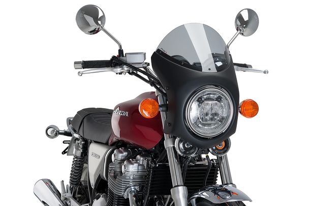 Windschild Puig Retro-Halbverkleidung mit ABE für Triumph Bonneville T100, Honda CB1100EX, Benelli Imperiale 400, Bsa Gold Star 650, Mash Black Seven