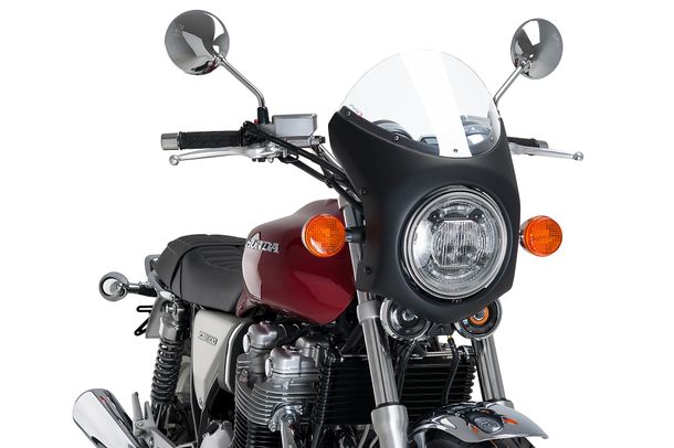 Windschild Puig Retro-Halbverkleidung mit ABE für Triumph Bonneville T100, Honda CB1100EX, Benelli Imperiale 400, Bsa Gold Star 650, Mash Black Seven