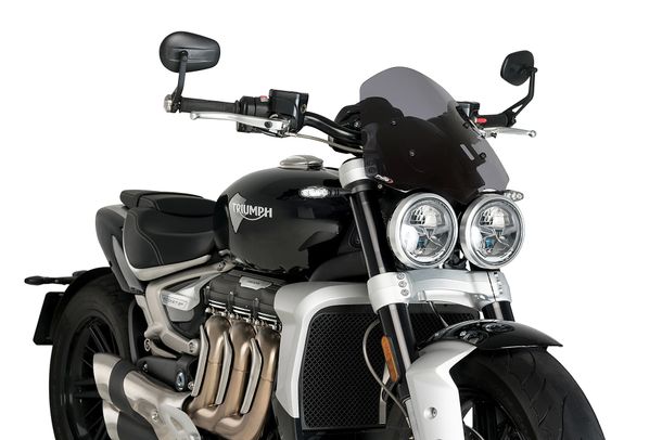 Parabrezza Puig Nuova Generazione Touring 375 x 360 mm con omologazione ABE per Triumph Rocket III Storm GT, Rocket III Storm R, Rocket 3R Anno di produzione 2020 - 2025