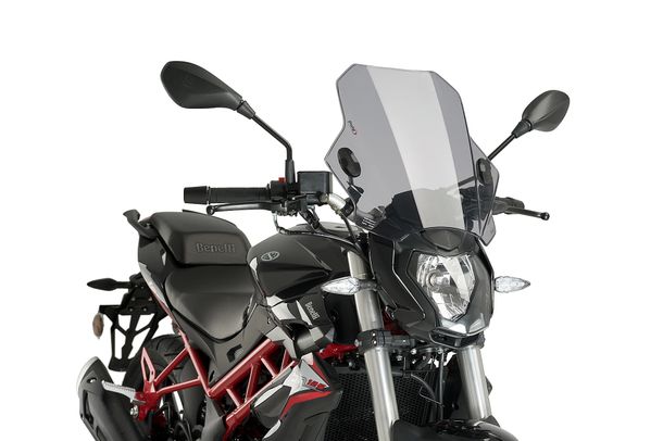 Windschild Puig Bat mit ABE für Honda CB600F Hornet, Kawasaki W800, Yamaha MT-03, Triumph Bonneville T100, Ducati Scrambler Full Throttle, Suzuki GSX-S1000, BMW R Ninet, Benelli Leoncino 500, Zontes