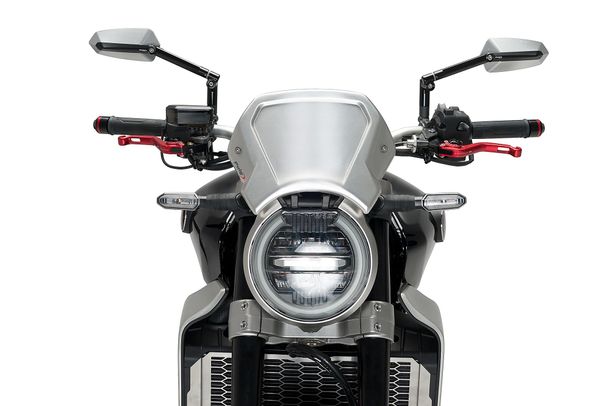 Windschild Puig ALU-Frontplatte mit ABE für Honda CB650R NEO Sports Cafe, CB1000R NEO Sports Cafe Bj. 2018 - 2023