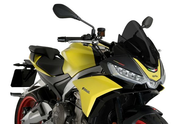 Windschild Puig Z-Racing-Scheibe 350 x 285 mm mit ABE für Aprilia Tuono V4 1100 Factory, Tuono V4 1100, Tuono 660, u.a. (Bj. 2021 - 2026)