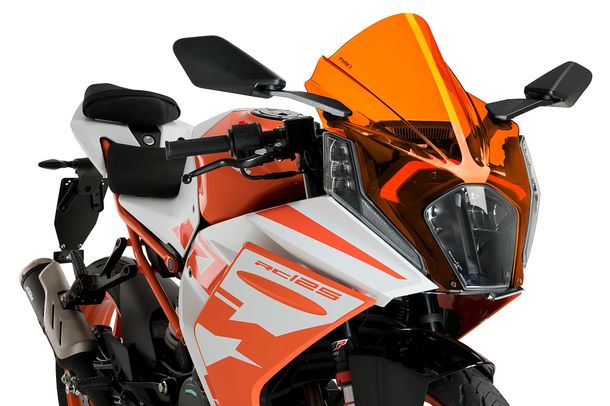 Windschild Puig Z-Racing-Scheibe 525 x 420 mm mit ABE für KTM RC125, RC390 Bj. 2022 - 2025