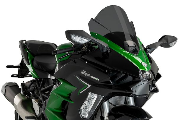 Windschild Puig Z-Racing-Scheibe 350 x 350 mm mit ABE für Kawasaki Ninja H2 SX SE, Ninja H2 SX Bj. 2023 - 2026