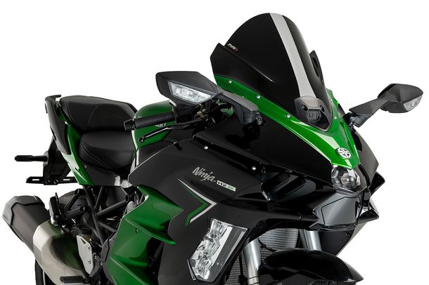 Windschild Puig Z-Racing-Scheibe 350 x 350 mm mit ABE für Kawasaki Ninja H2 SX SE, Ninja H2 SX Bj. 2023 - 2026