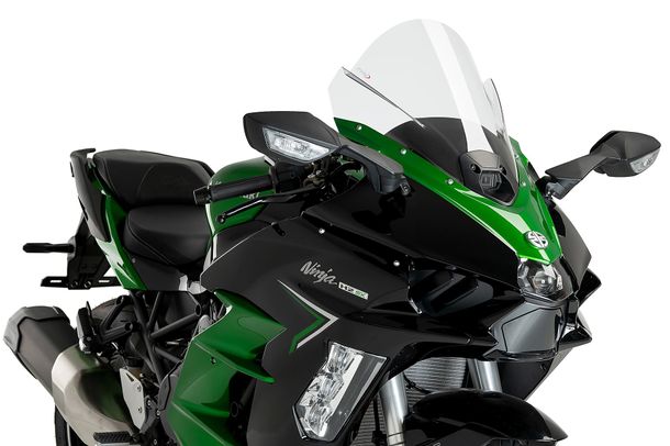 Windschild Puig Z-Racing-Scheibe 350 x 350 mm mit ABE für Kawasaki Ninja H2 SX SE, Ninja H2 SX Bj. 2023 - 2026
