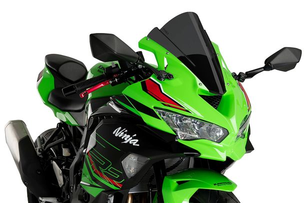 Windschild Puig Z-Racing-Scheibe 360 x 295 mm mit ABE für Kawasaki ZX-4R Ninja, ZX-4RR Ninja Bj. 2024 - 2026