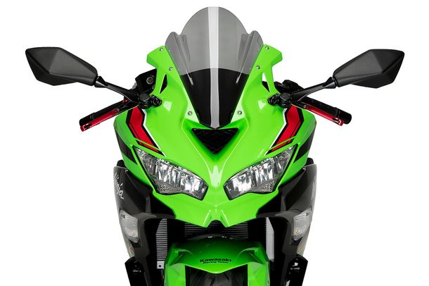 Windschild Puig Z-Racing-Scheibe 360 x 295 mm mit ABE für Kawasaki ZX-4R Ninja, ZX-4RR Ninja Bj. 2024 - 2026
