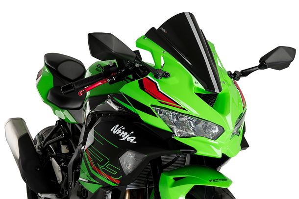 Windschild Puig Z-Racing-Scheibe 360 x 295 mm mit ABE für Kawasaki ZX-4R Ninja, ZX-4RR Ninja Bj. 2024 - 2026