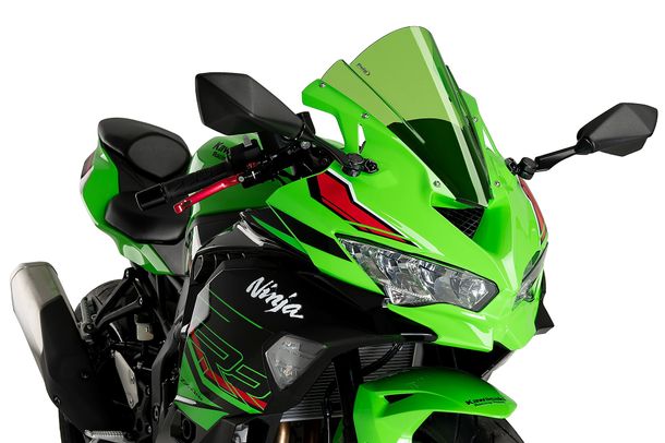 Windschild Puig Z-Racing-Scheibe 360 x 295 mm mit ABE für Kawasaki ZX-4R Ninja, ZX-4RR Ninja Bj. 2024 - 2026