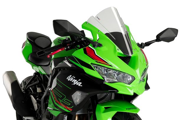 Windschild Puig Z-Racing-Scheibe 360 x 295 mm mit ABE für Kawasaki ZX-4R Ninja, ZX-4RR Ninja Bj. 2024 - 2026