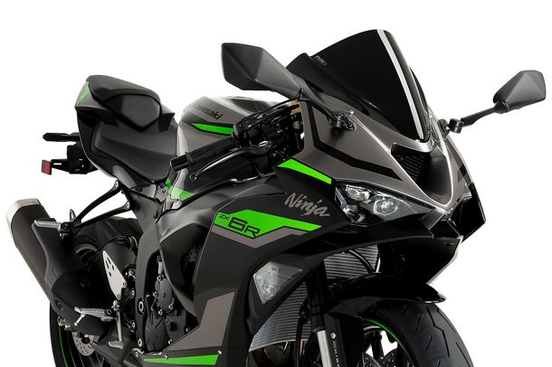 Windschild Puig Z-Racing-Scheibe 335 x 350 mm mit ABE für Kawasaki ZX-6R Ninja Bj. 2024 - 2026