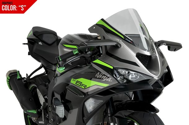 Windschild Puig Z-Racing-Scheibe 335 x 350 mm mit ABE für Kawasaki ZX-6R Ninja Bj. 2024 - 2026