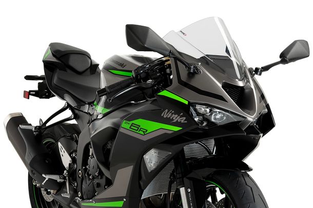 Windschild Puig Z-Racing-Scheibe 335 x 350 mm mit ABE für Kawasaki ZX-6R Ninja Bj. 2024 - 2026