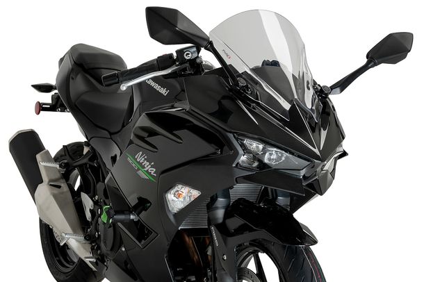 Windschild Puig Z-Racing-Scheibe 375 x 335 mm mit ABE für Kawasaki Ninja 500 SE, Ninja 500 Bj. 2024 - 2026