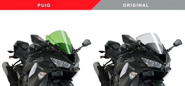 Windschild Puig Z-Racing-Scheibe mit ABE für Kawasaki ZX-6R Ninja, ZX-6R 636 Ninja, ZX-10R Bj. 2008 - 2023