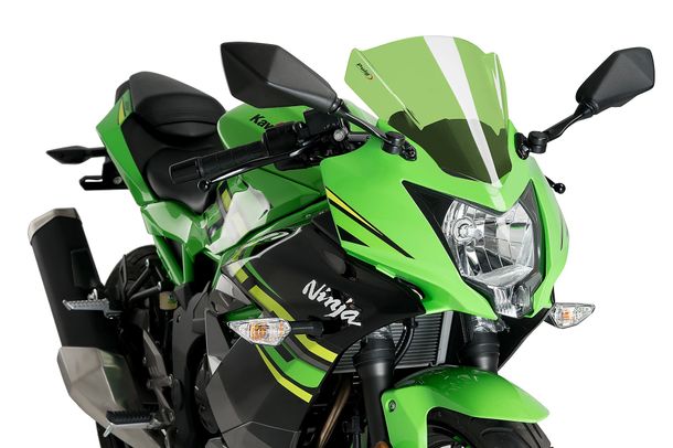 Windschild Puig Z-Racing-Scheibe 295 x 285 mm mit ABE für Kawasaki Ninja 125 Bj. 2019 - 2026