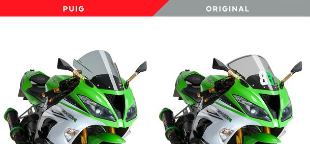 Windschild Puig Z-Racing-Scheibe mit ABE für Kawasaki ZX-6R Ninja, ZX-6R 636 Ninja Bj. 2009 - 2017