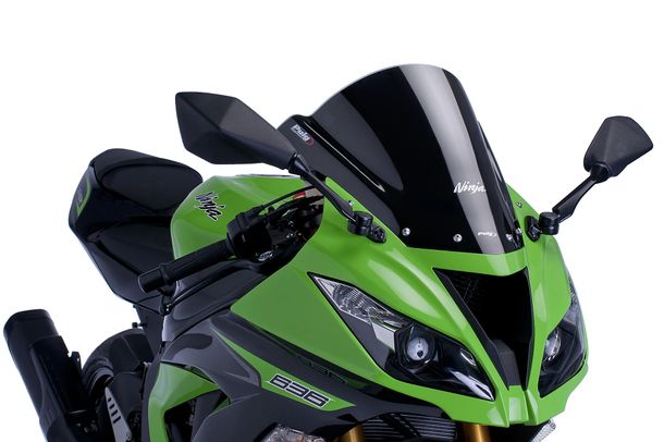 Windschild Puig Z-Racing-Scheibe mit ABE für Kawasaki ZX-6R Ninja, ZX-6R 636 Ninja Bj. 2009 - 2017