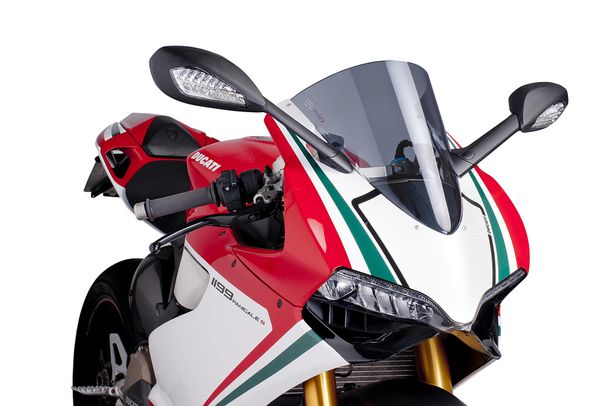 Windschild Puig R-Racer-Scheibe mit ABE für Ducati 1199 Panigale S, 1199 Panigale, Panigale 1199 S Tricolore Bj. 2012 - 2017